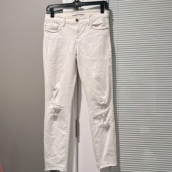 J Brand | Jeans | Authentic J Brand Ripped White Jeans Size 26 | Poshmark